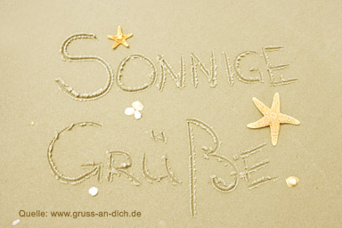 Sommerkarte, Seestern, Text: Sonnige Grüße