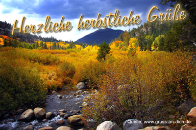 Herbstkarte, Kalifornien, Landschaft, Text: Herzliche herbstliche Grüße
